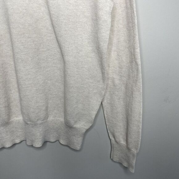 J.CREW Sweater Men Medium Cotton Pique Pullover NEW Beige Crewneck BM043 - Picture 5 of 15